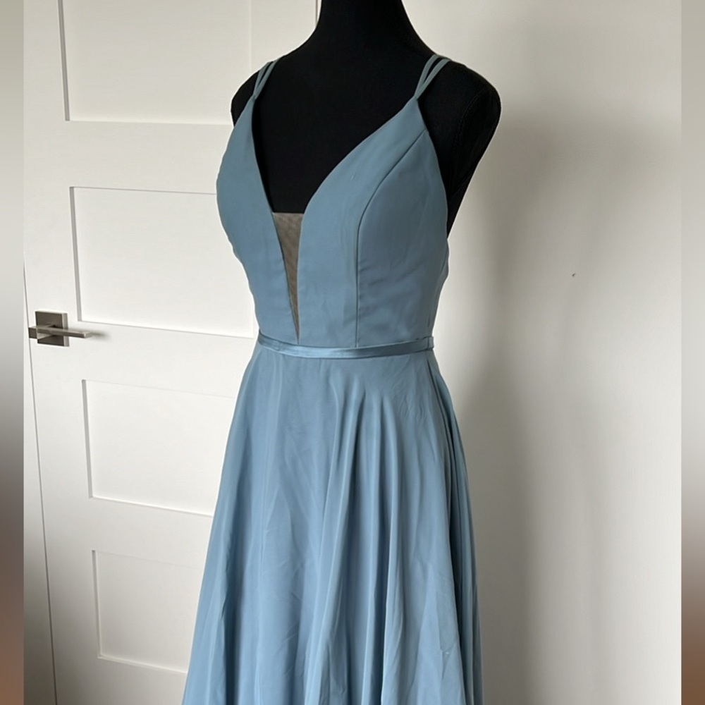 Beautiful blue maxi chiffon dress